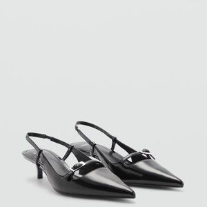 MANGO Buckle Detail Slingback Heeled Shoes BNWT